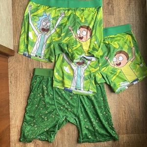 Set of 3 Rick and Morty Spandex Boxer Briefs, Lightly Worn